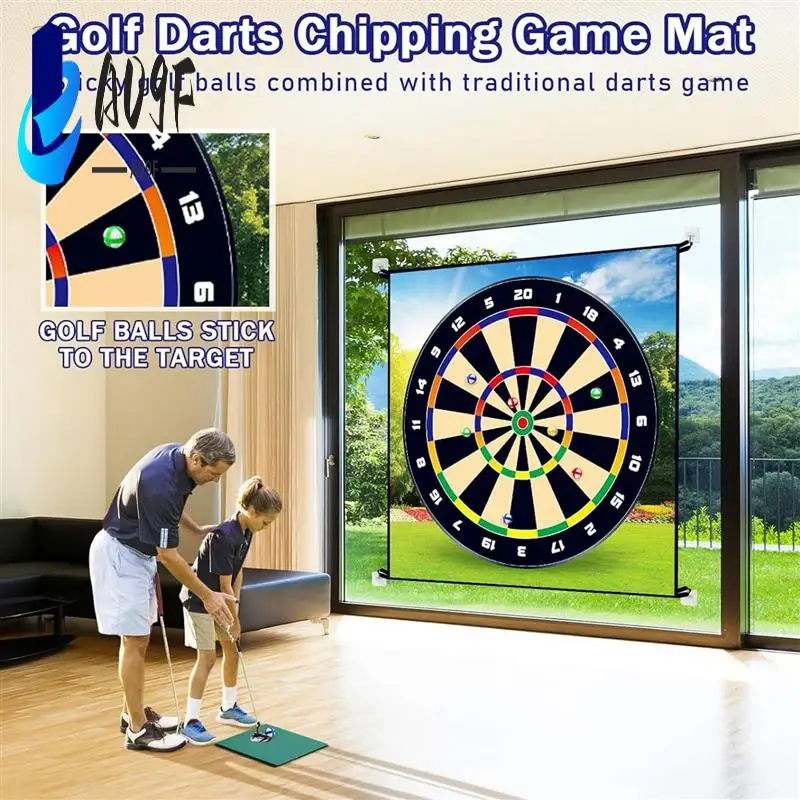 

A09F-Golf Chipping Game Mat Golf Chipping Games Set, Golf Score Darts Game Mat Indoor Outdoor Backyard For Family & Friends