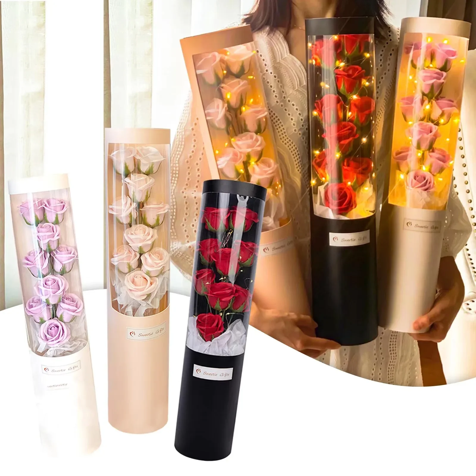

Valentine'S Day Artificial Flowers Roses Soap Bouquet Flowers Creative Valentine'S Day Wedding Gifts Home Decoration
