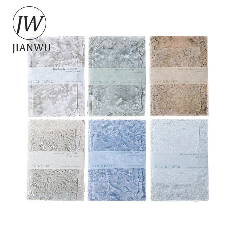 JIANWU Handmade Paper Mill Series Vintage Texture Collage Decor Material Paper Creative DIY Junk Journal Stationery