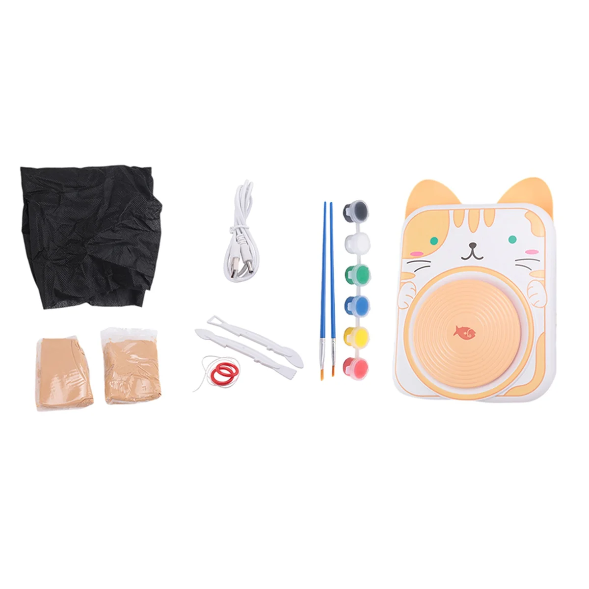 

pottery kit for kids Kids' Pottery Wheel - Clay Sculpting Tools and Painting Kit DIY Kit for Beginners 6 Pack Modeling Clay Craf