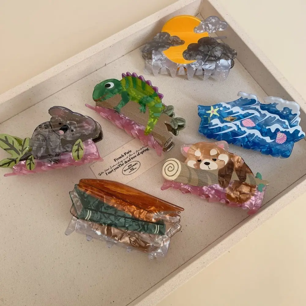 

Personalized Acrylic Koala Hair Claw Bear Sea Creature Animal Hair Clip Headdress Cartoon Big Shark Clip Female