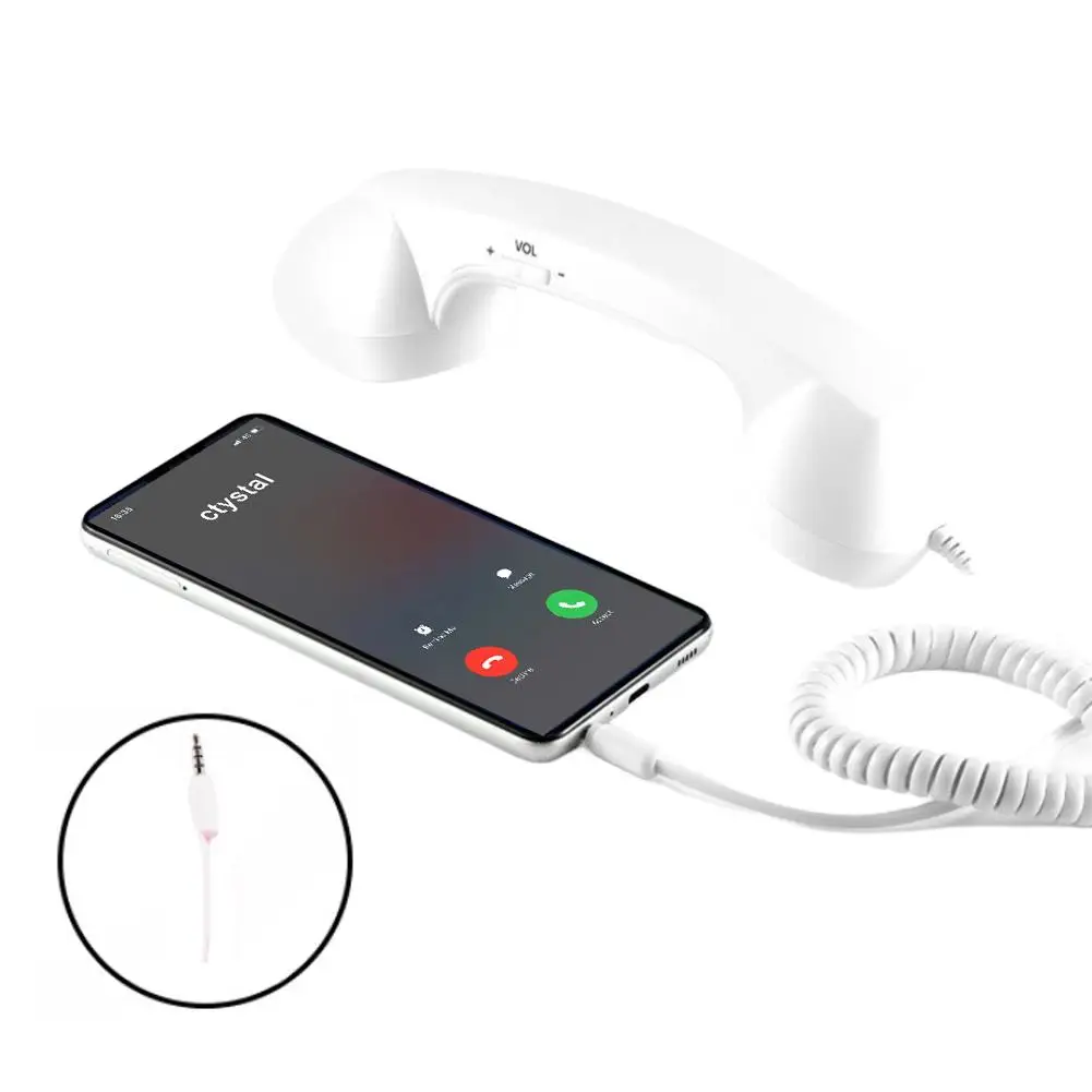 Retro-Telefonempfänger Typ C 3,5-mm-Mikrofon-Hörer direkt einstecken in Handy-Hörer für Mobiltelefone