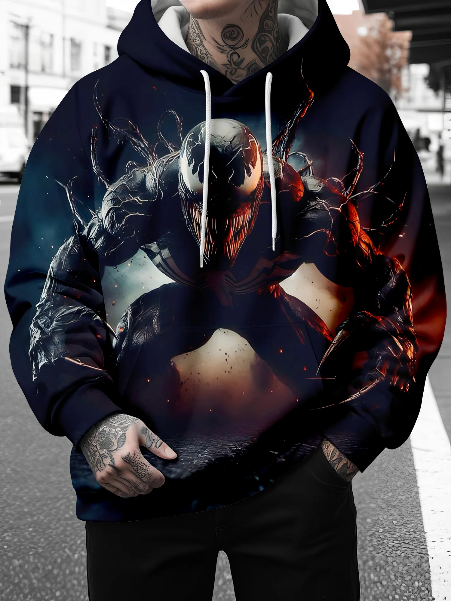 

Marvel Venom 3D printed hoodie, suitable for outdoor sports, with a trendy and cool design combined with comfort