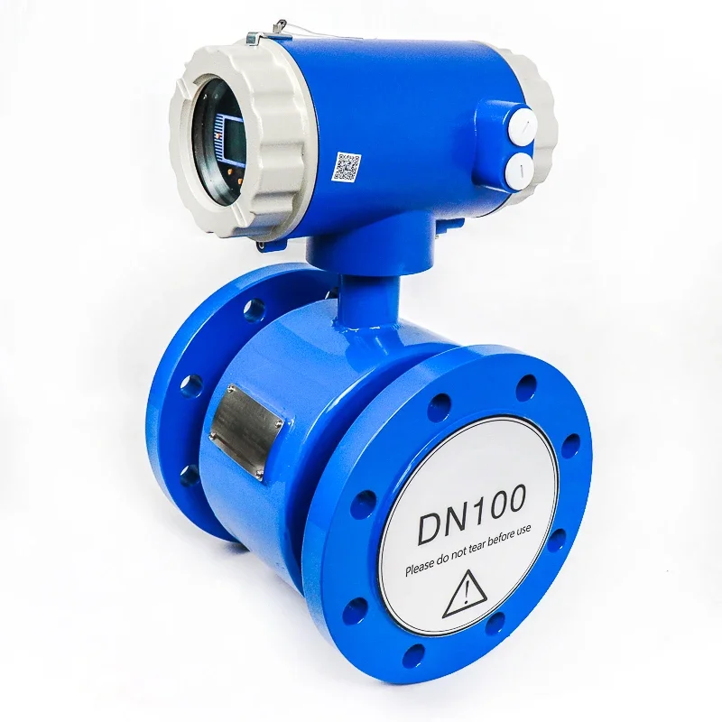 Battery operated dn500 electromagnetic flow meter for sewage