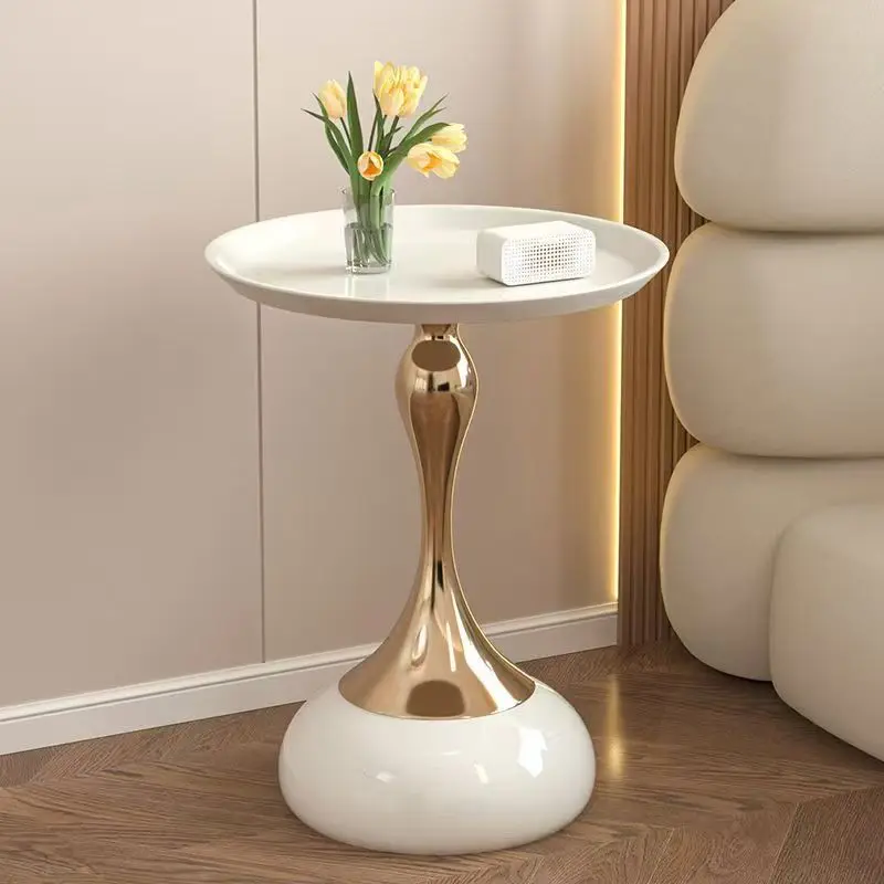 Modern Metal Console Table with Pedestal Base for Living Room Bedroom Apartment Hotel & Villa-Stable Easy to Clean Storage
