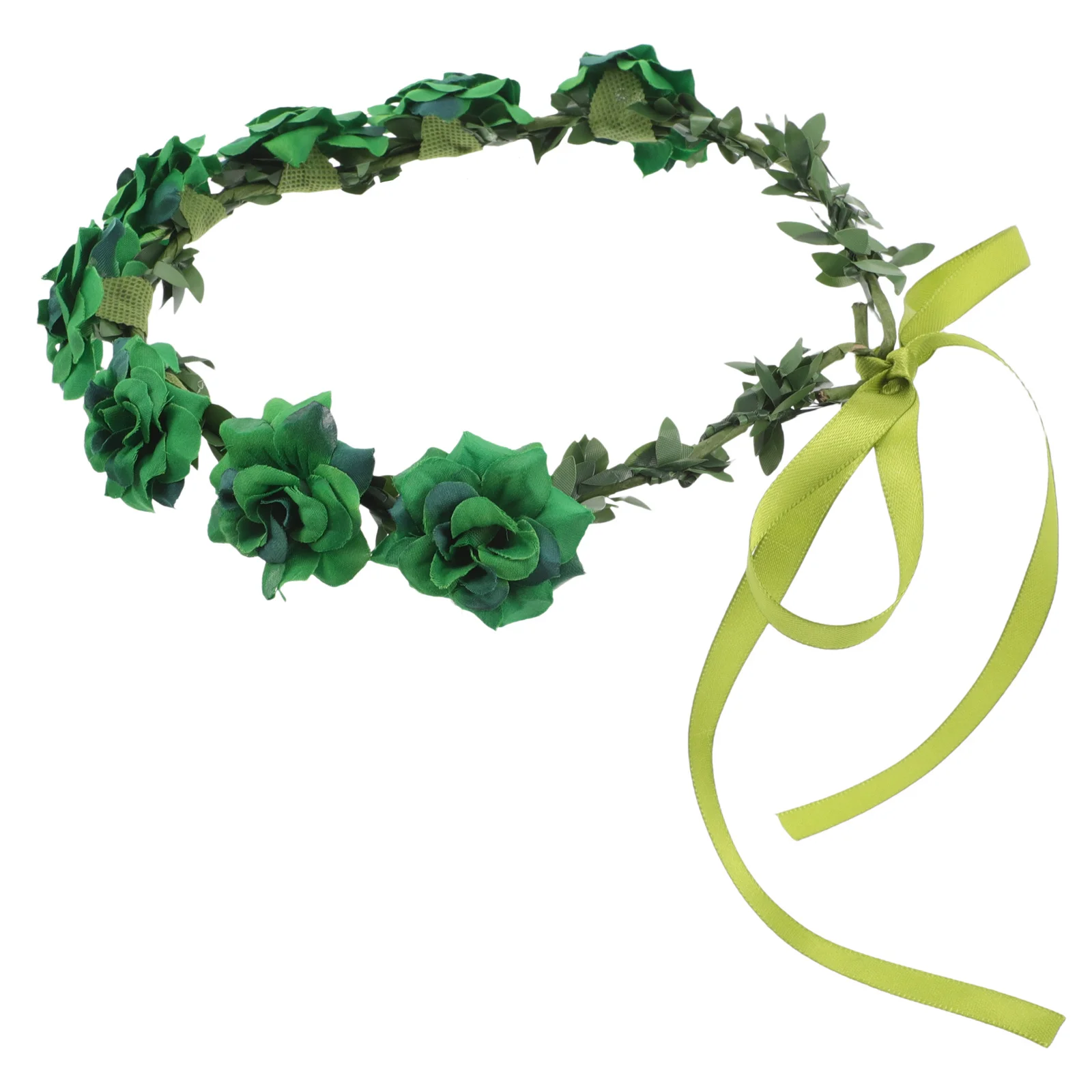 

Saint Patricks Day Floral Headband Green Fabric Flowers Lightweight Comfortable Party Hair Accessories for Irish Festival