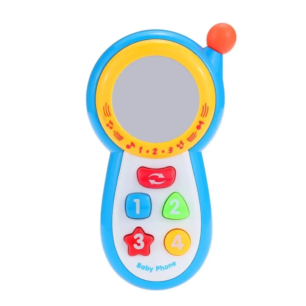 EBOYU – téléphone portable musical pour bébé, jouet, langue, avec boutons de couleur et miroir, cadeau pour enfants, CY1013-3A