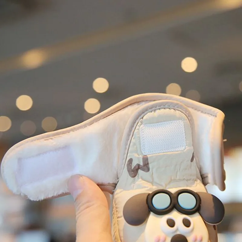 الشتاء الكرتون طفل الفتيان الفتيات الأحذية الكلب الأغنام لطيف أفخم الدافئة الرضع أحذية قطنية هوك حلقة المضادة للانزلاق لينة الوليد المشي الأحذية #4
