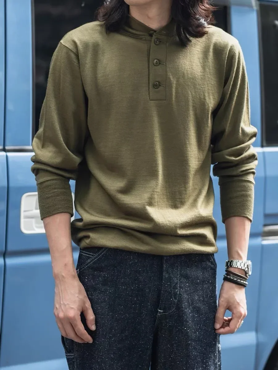 

Rugged Bronson 100% Merino Wool Shirt OG-208 Jungle Sweater Men's Knit Jumper Olive Green
