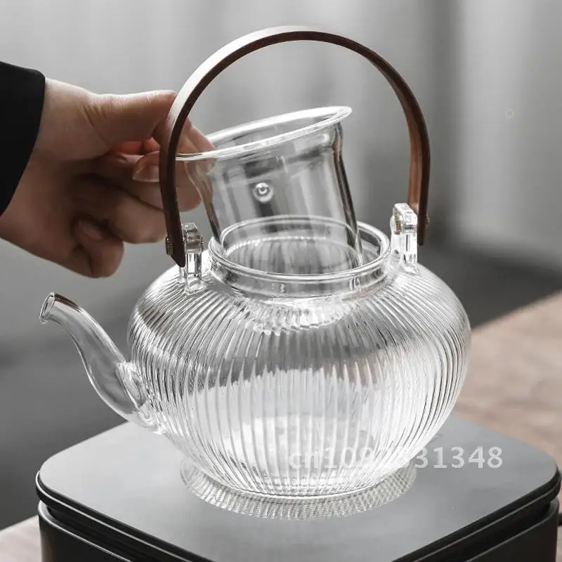 800Ml Gong Fu Tea Set Electric Tea Kettle Womb Tea Milk Oolong Tea Infuser Chinese Glass Teapot Health Food Office Accessories