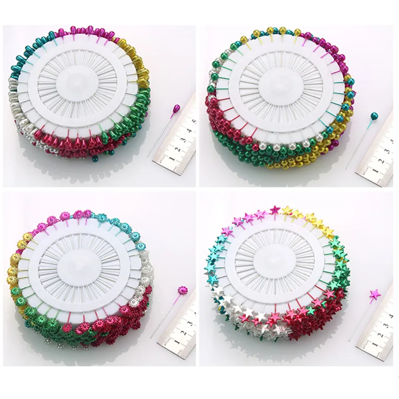 360Pcs Sewing Pins DIY Color Pearlescent Needle Positioning Pin Fixing Pin Bouquet Decorative Pearl Needles