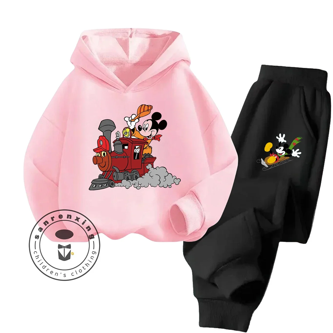 2025 موضة ميكي ماوس 2D الكرتون المطبوعة هوديي مجموعة للأطفال المراهقين بنين بنات عادية رائجة البيع الخريف الشتاء