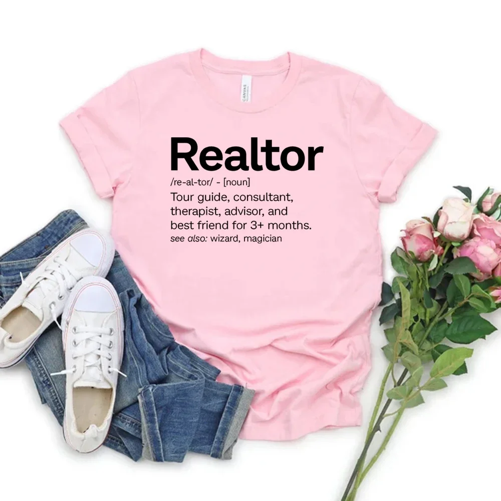 Camiseta de verano de estética Y2k, camisa divertida de bienes raíces, regalo de agente de bienes raíces, camisetas gráficas Unisex, ropa de calle, Tops Harajuku para mujer