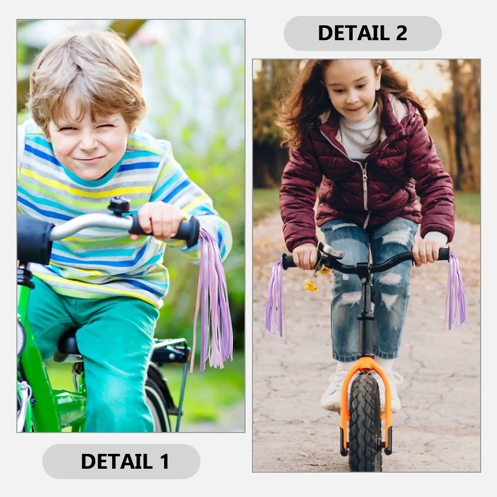 3 Pairs Bike Bicycle Tassel Ribbons Accessories Handlebar 2700X250X060CM Grips Streamer Violet Streamers for Teenager Child