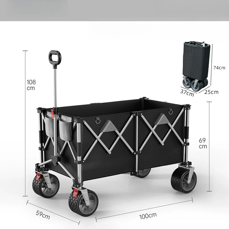Camping cart outdoor gathering folding large hand push camp picnic home