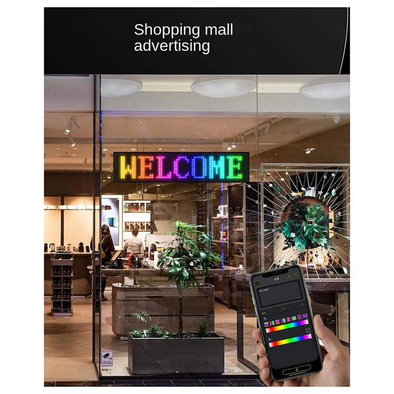 LED Matrix Panel Programmable Flexible Screen IP65 Display Animation Message Scrolling Sign APP Control Cars Shop Bar