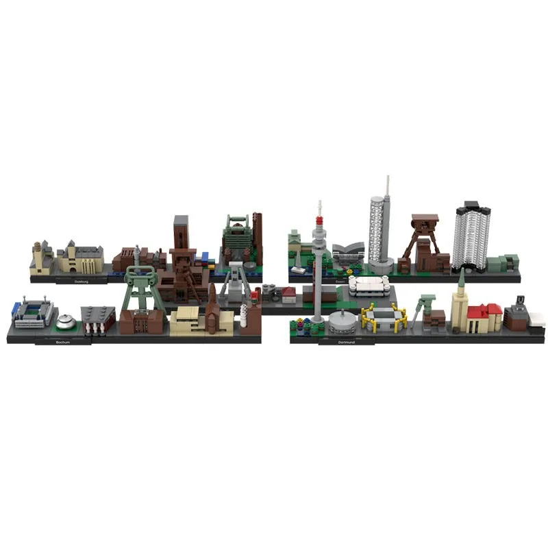 

German City Building Modern Equipment Model Building Blocks Creative Assembly Toys Ornaments Boy Holiday Gifts