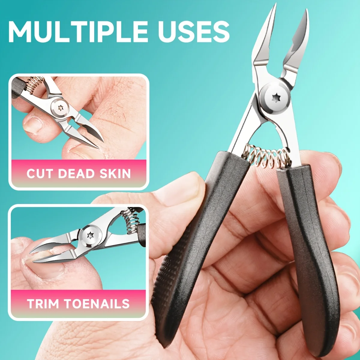 Stainless Steel Toenail  Professional Large Size Eagle Beak Curved Nail Clippers, Thick Ingrown Nail Cutter for Adults & Seniors