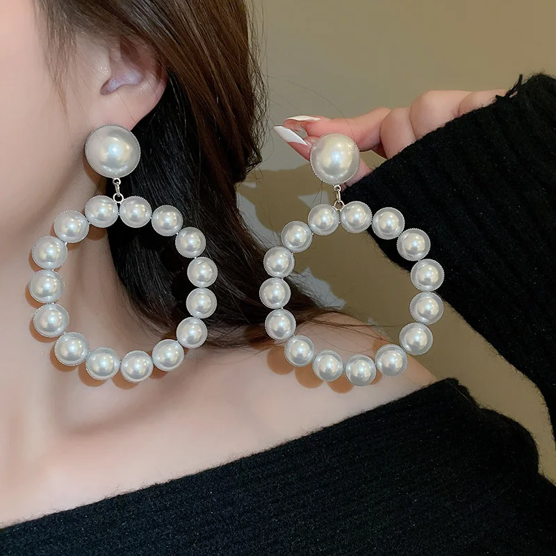 NISHIZAWA Korean Fashion Pearl Earrings Stylish Simple Temperament Earrings French Earrings