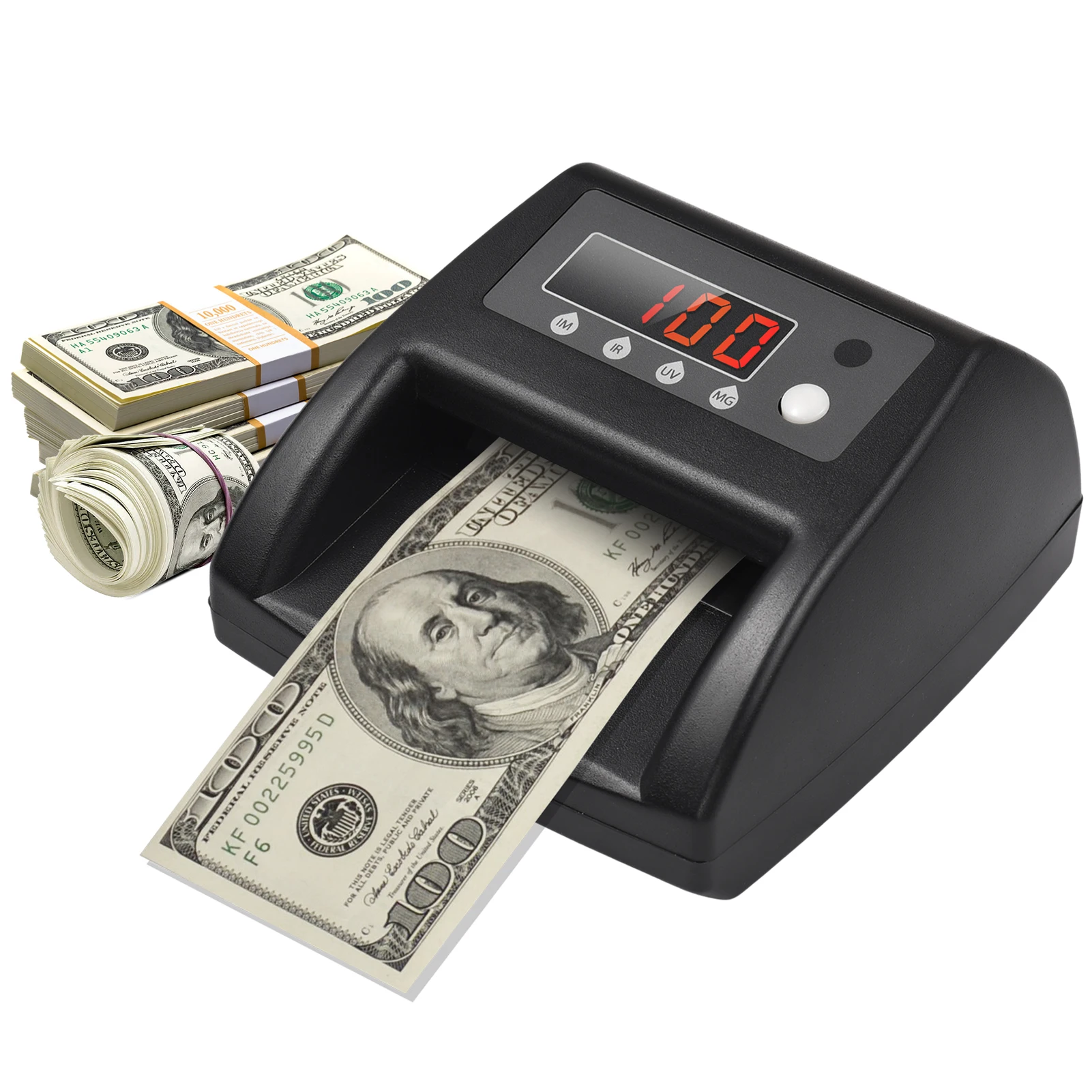 Mini UV Counterfeit Bill Detector EUR Money Counter Automatic Money Detection By UV MG IR Image Paper Quality Size Thickness