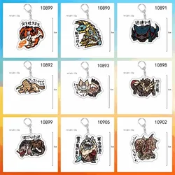 FACTORY STORE New Game Monster Hunter Rise Keychain wholesale High definition images Acrylic key Chain Pendant ring Funny Gift
