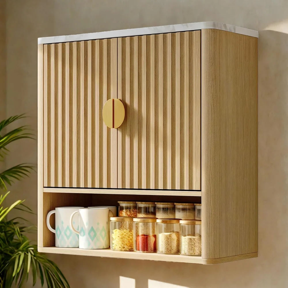 

Bathroom Wall Mounted Cabinet with Adjustable Shelf,Medicine Cabinet with 2 Doors, Small Over Toilet Storage for Bathroom