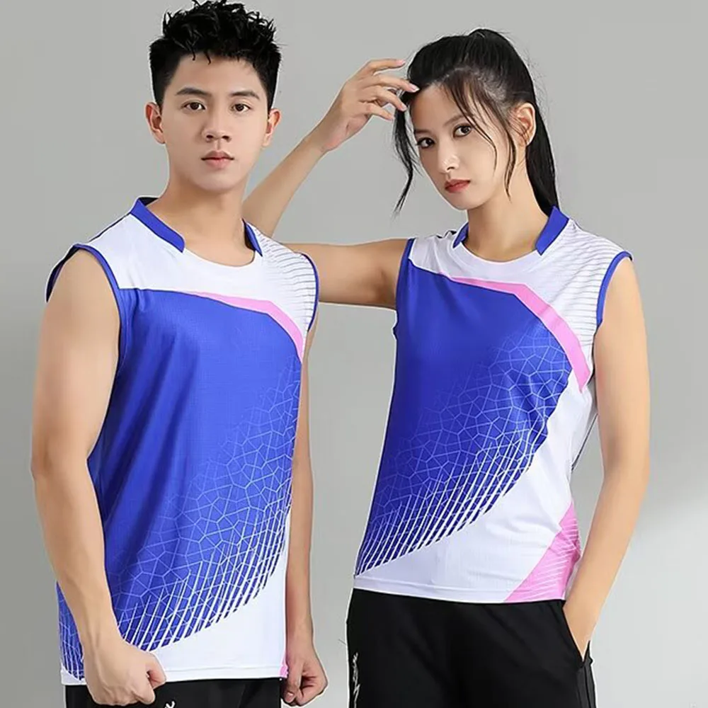 Short Sleeve Print Tennis Ping Pong Table Tennis Uniform 2024 New Style Badminton T-shirt Men Women Match Training Sportswear