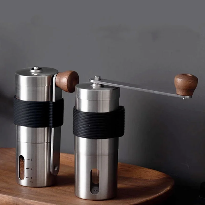 Foldable Handle Manual Coffee Grinder, Coffee Mill with Stainless Steel Conical Burr