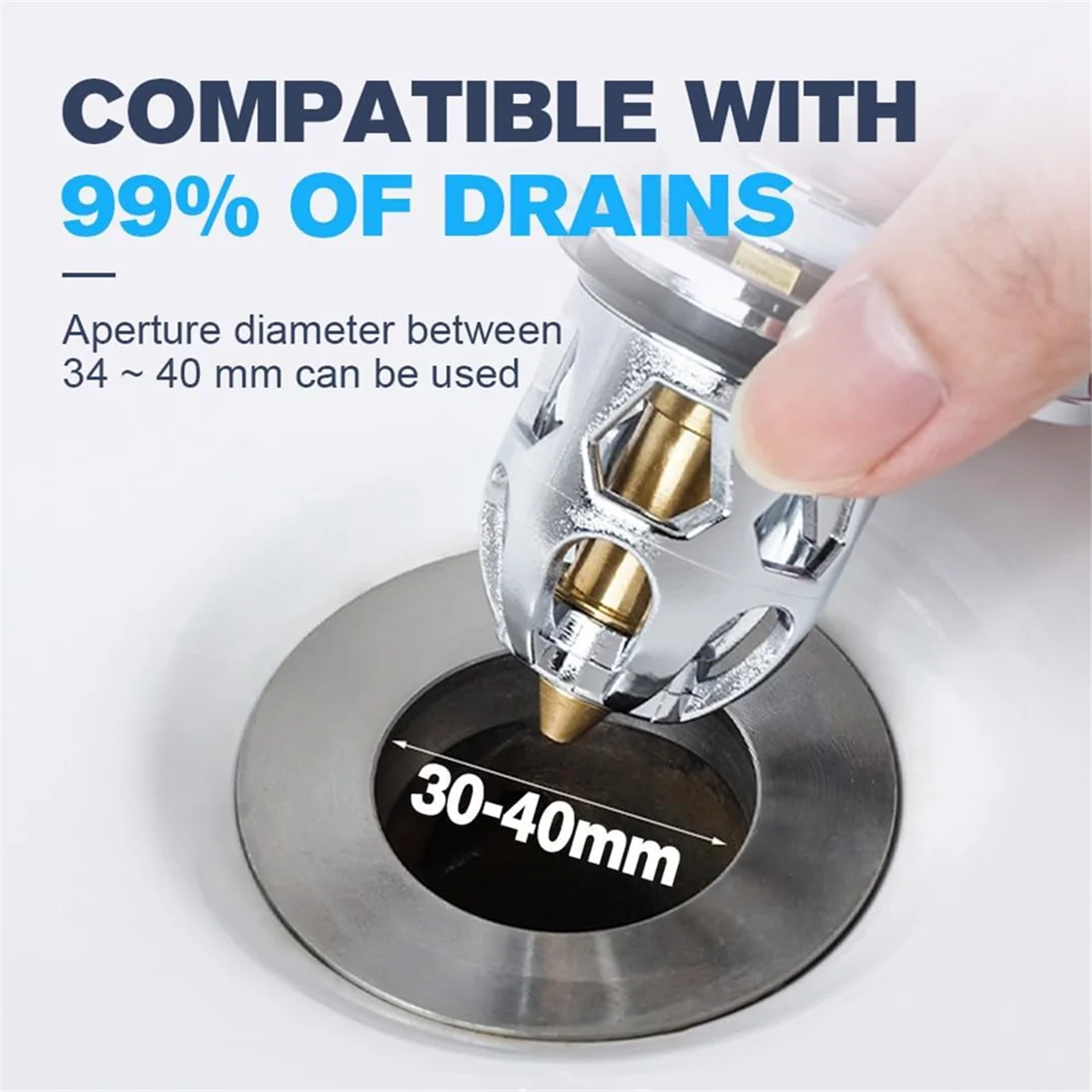 

ABQR Universal Sink Drain Stopper with Hair Trap, Universal Washbasin Head Stopper Bathroom Sink Drain Strainer,B