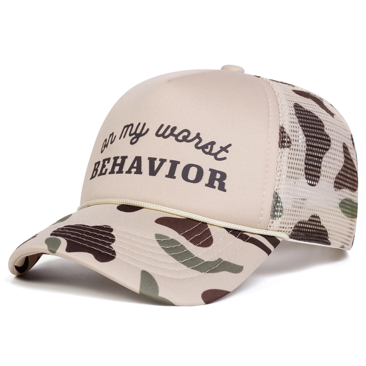 للجنسين BEHAVIOR رسالة مطبوعة قبعات البيسبول صافي الربيع والصيف في الهواء الطلق قابل للتعديل قبعات عادية واقية من الشمس قبعة قبعة رياضية #5
