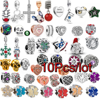 10Pcs/lot Special Offer Nightlight Skeleton Charm Beads Pendant DIY Bracelets Bangles Jewelry For Women Men Jewelry Gift Pulsera
