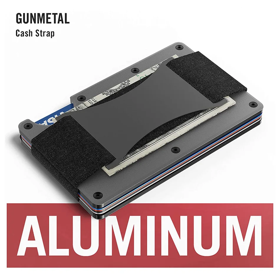 2026 Neues Metall-Kartenetui Carbon-Faser-Geldbörse mit Dehnseil-Geldklammer RFID-Diebstahlschutz mit RFID-Blockierungstechnologie – Detail 2