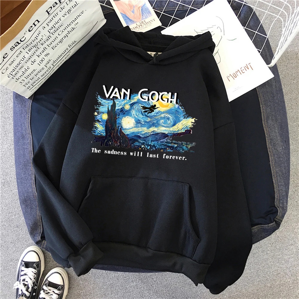 Van Gogh The Sadness Will Last Forever Print Herren Hoodies Harajuku Crewneck Hoodie Mode Oversize Hoody Bequemer Trainingsanzug