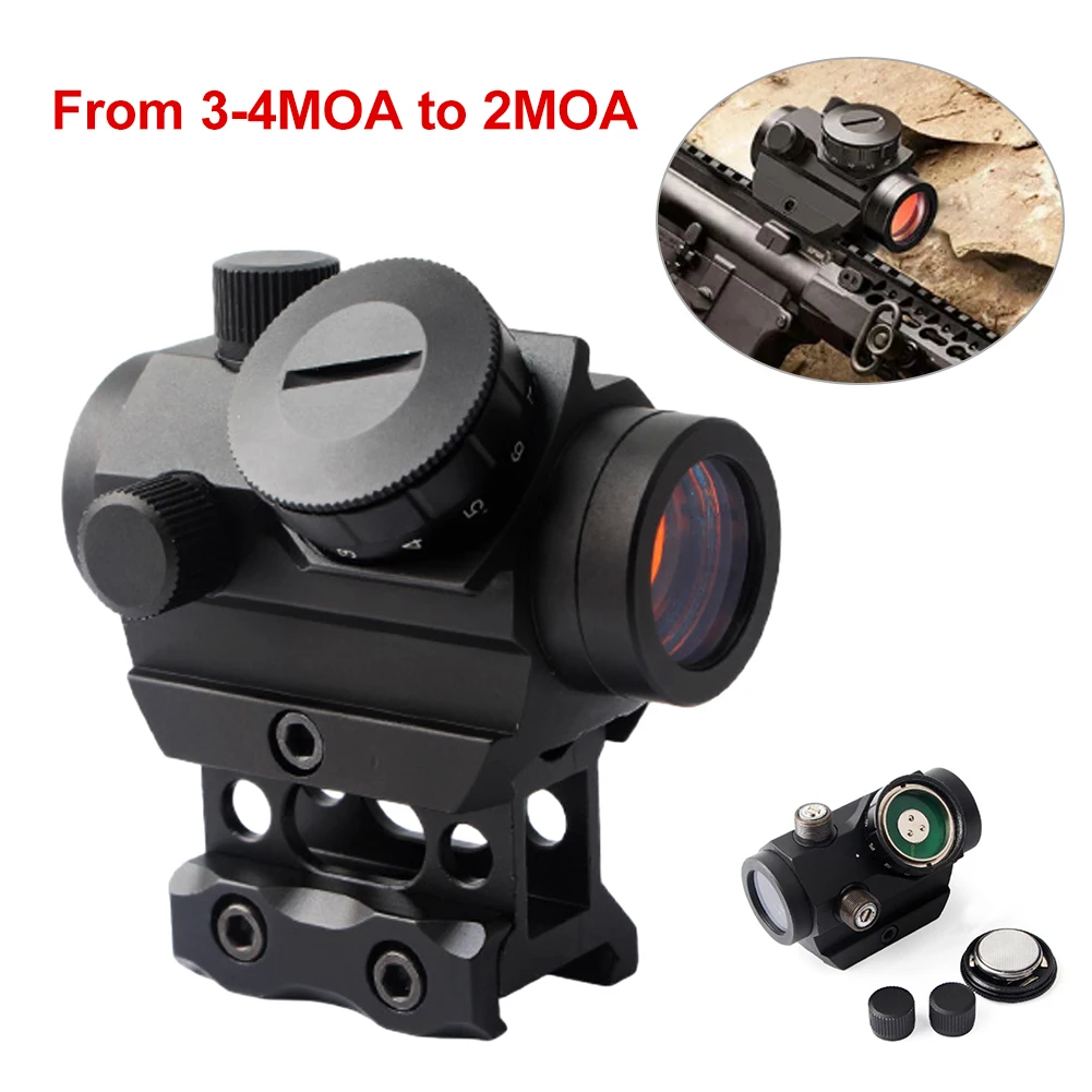 1 Set Red Dot Sight With 2 MOA And 9 Brightness Settings Shockproof Aluminum Body Coated Lens Reflex Sight With 20mm Rail