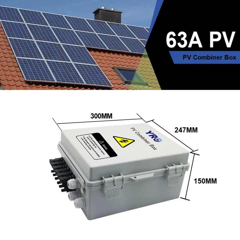 PV combiner 6 string Solar DC module junction box 550V 6 in 1 out for Photovoltaic array
