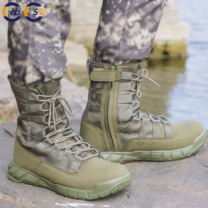 

High-top Ultra-light Breathable Combat Boots Men's Tactical Boots Wear-resistant Non-slip Desert Mountaineering Training Boots