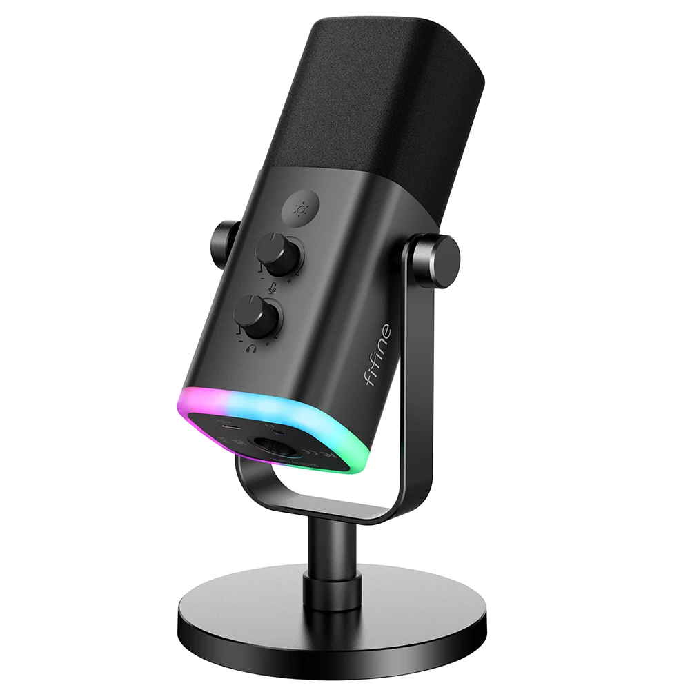 2025. USB/XLR Dynamic Microphone with Touch Mute Button,Headphone jack,I/O Controls,for PC PS5/4 mixer,Gaming MIC Ampligame AM8