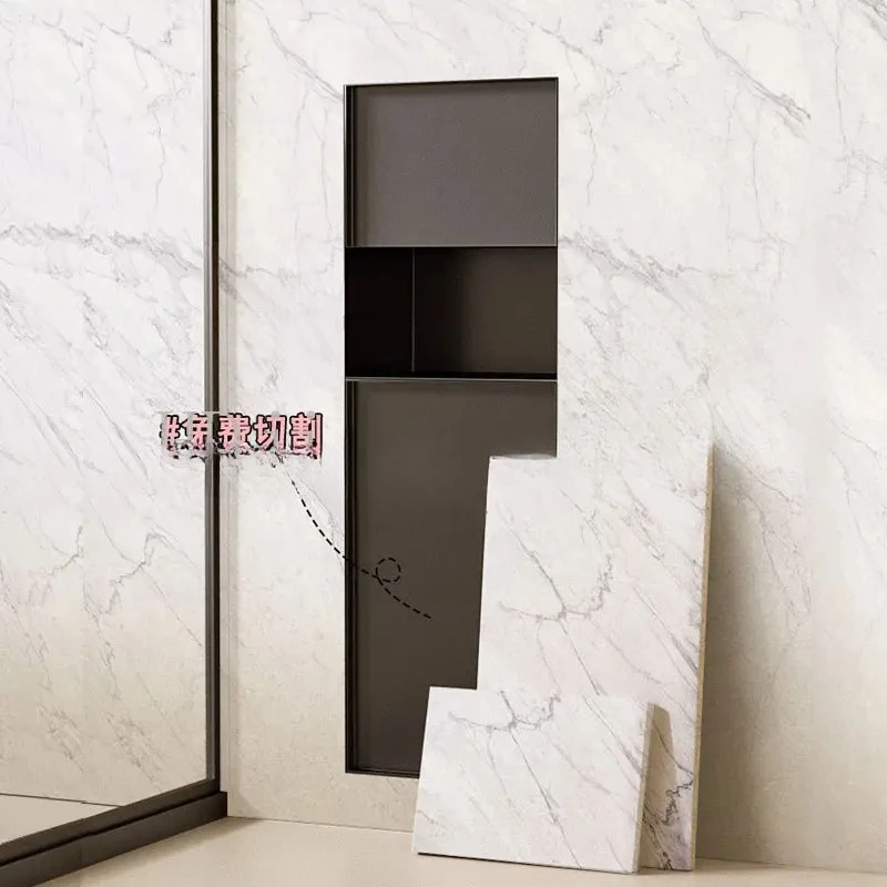304 Stainless Steel Toilet Embedded Niche Hidden Trash Can Tissue Box Customizable Metal Cabinet