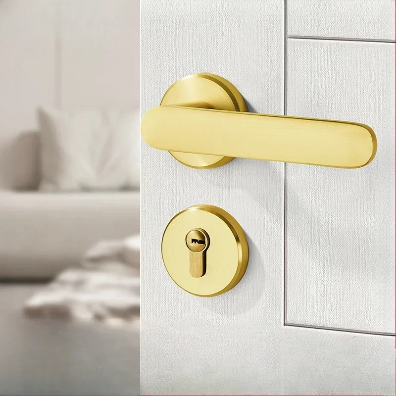 

Bedroom Simple Split Lock Indoor Household Silent Universal Lock with Wooden Door Handle Lock