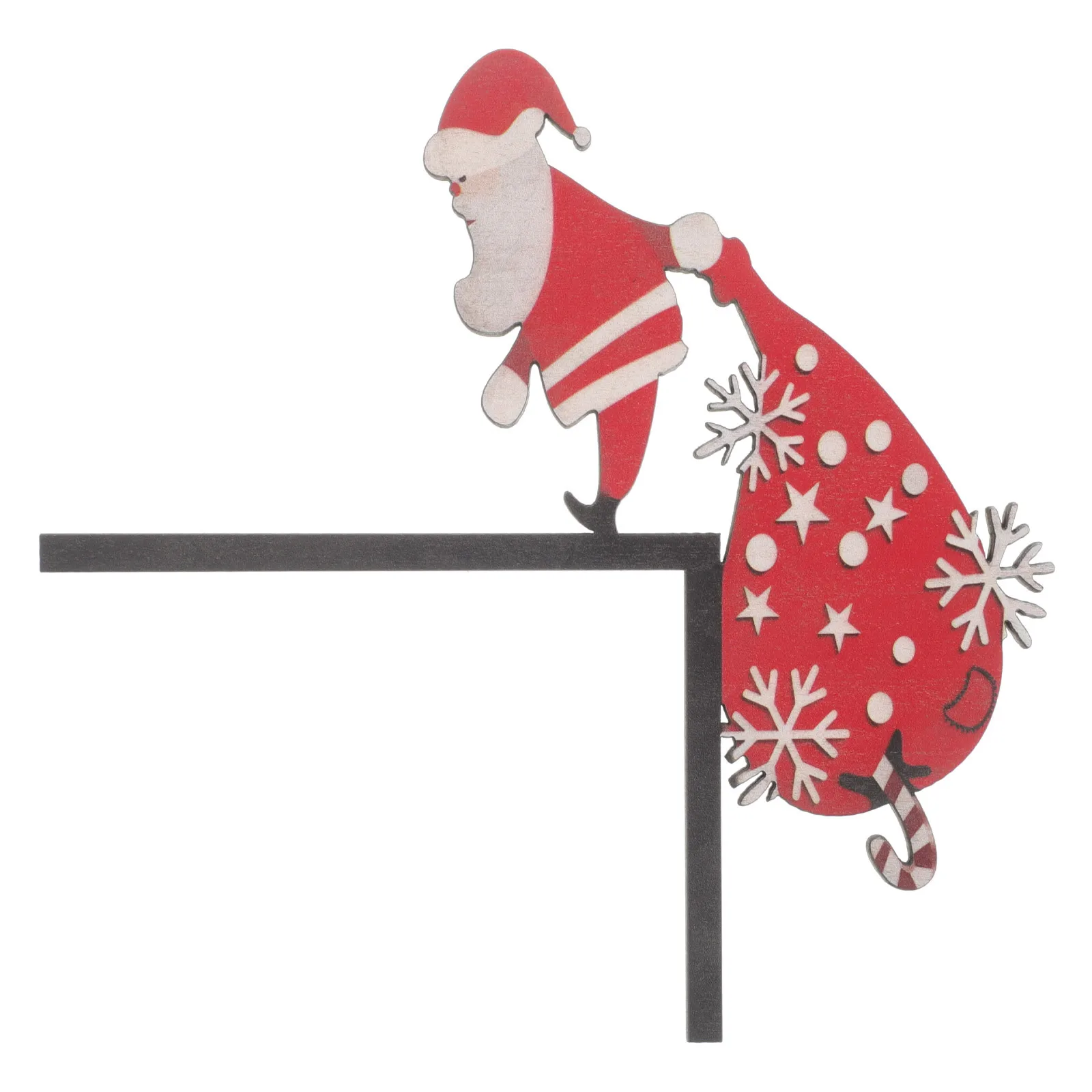 

Lovely Wooden Santa Claus Door Corner Decor Xmas Frame Adornment for Holiday Home Festive Atmosphere Detailed Craftsmanship