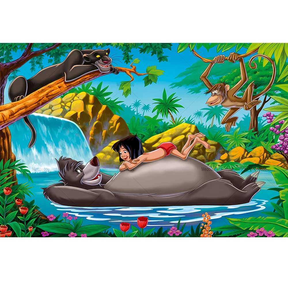 

Disney Jungle Book Mowgli Backdrop Customized Children's Birthday Party Baby Shower Photo Background Poster Decoration Supplies