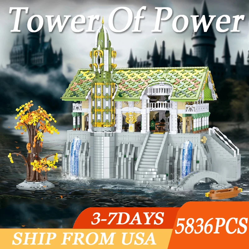 

5836PCS Elven City Tower Of Power Building Blocks Sets MOC Classic Movie Scene Street View Bricks Toys Gifts For Kids Adult