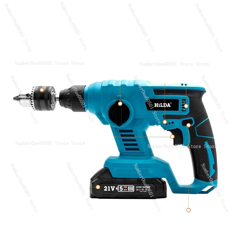 

Lithium battery, electric hammer, impact drill, wall drilling, punching, expansion screw, power tool without battery