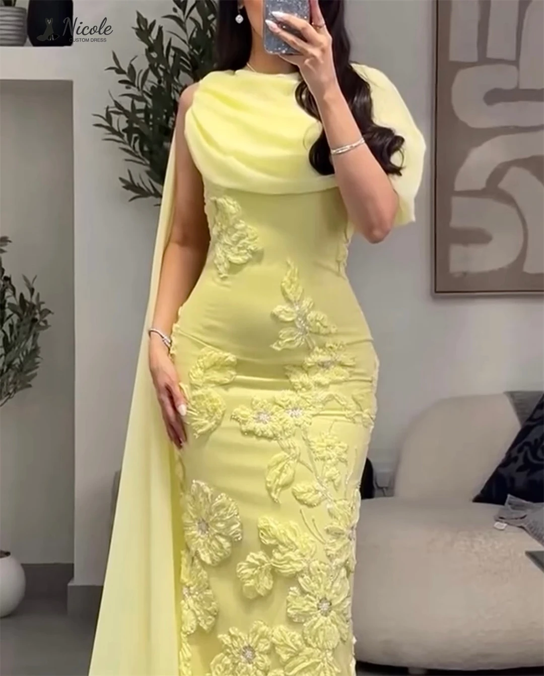 فساتين نيكول شق أنيقة للنساء لحفلات الزفاف فساتين سهرة فاخرة 2025 خط مخصص زعيم مربع حفلة موسيقية