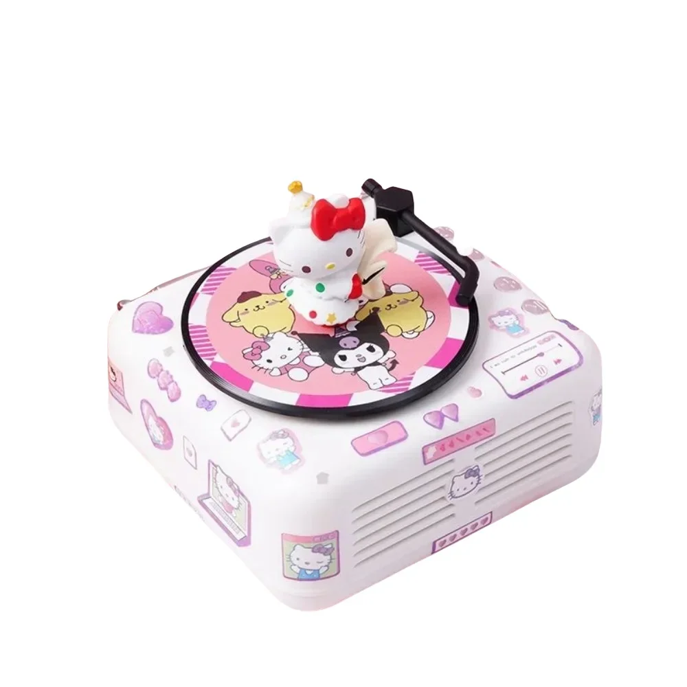 Sanrio Hello Kitty My Melody Cinnamoroll Kuromi Altavoz Bluetooth, personaje de Anime Kawaii, accesorio, reproductor de registro, regalo para niña