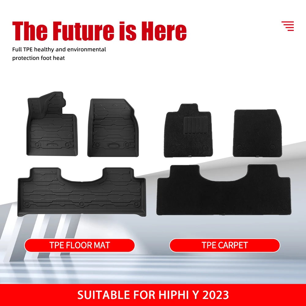 Custom Car Floor Mat for Human Horizons HIPHI Y 2023 TPE 3D Car Mat Custom Waterproof Dustproof Carpet Car Interior Accessories