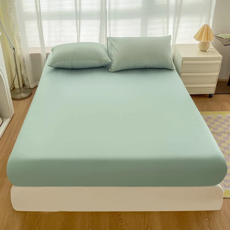 طقم مفارش مفروشات من المايكروفايبر للبنات ، جيب عميق ، ملاءة سرير بتركيب بناتي وردي ، أحادي اللون ، كوسيتان ، غرفة نوم ، 3 #5