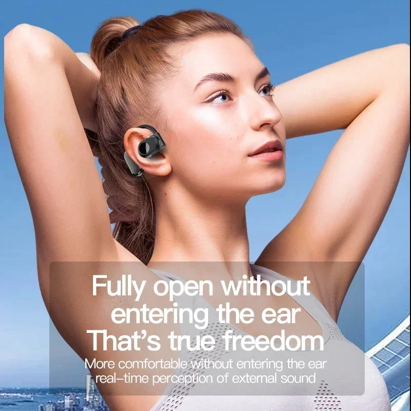 Cuffie Bluetooth senza fili Auricolari a conduzione aerea con microfono Cuffie vivavoce con cancellazione del rumore per la guida degli audio