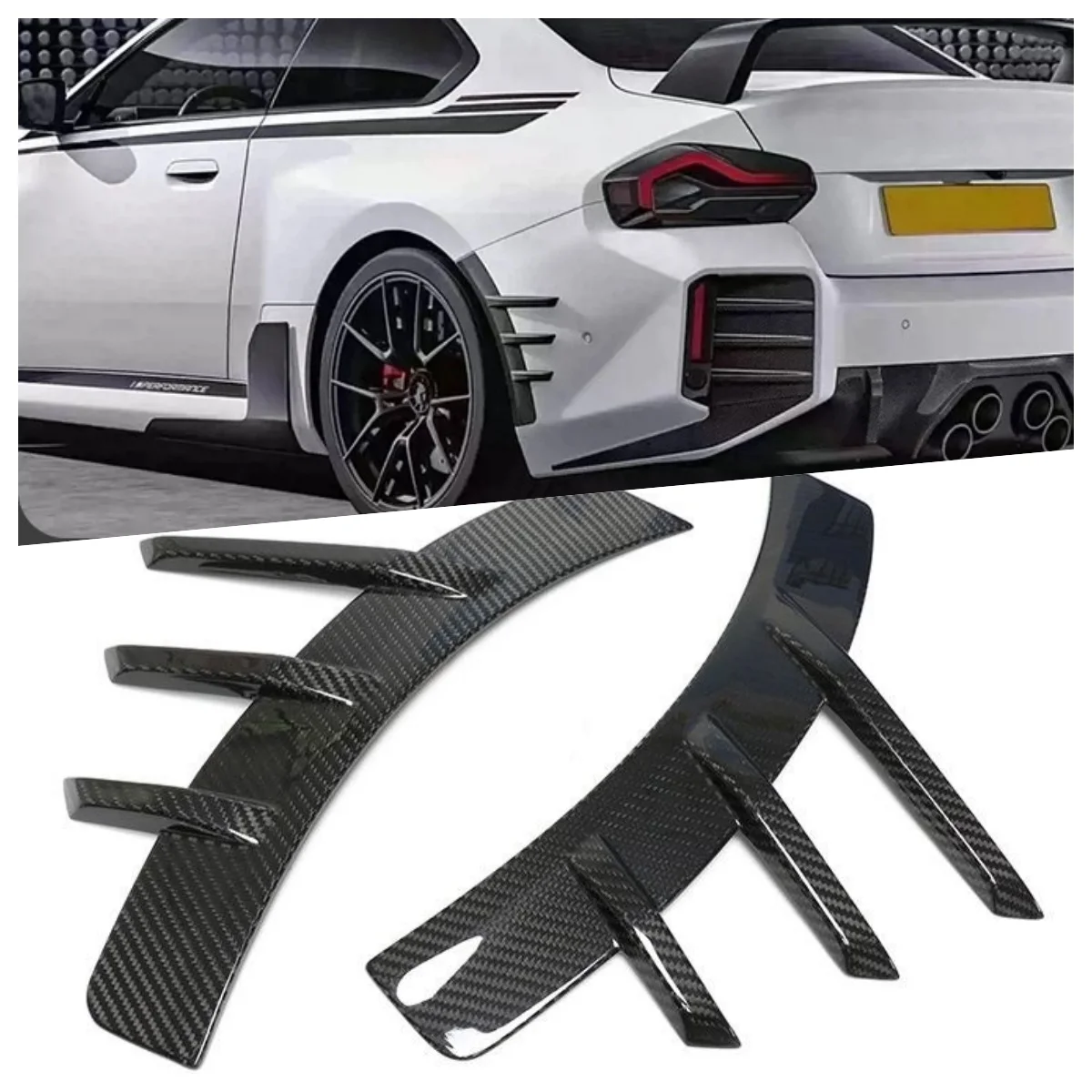 

Side Wheel Fender Fits for B-M-W G87 M2 Dry Carbon Vent Trim Duct for Replacement.