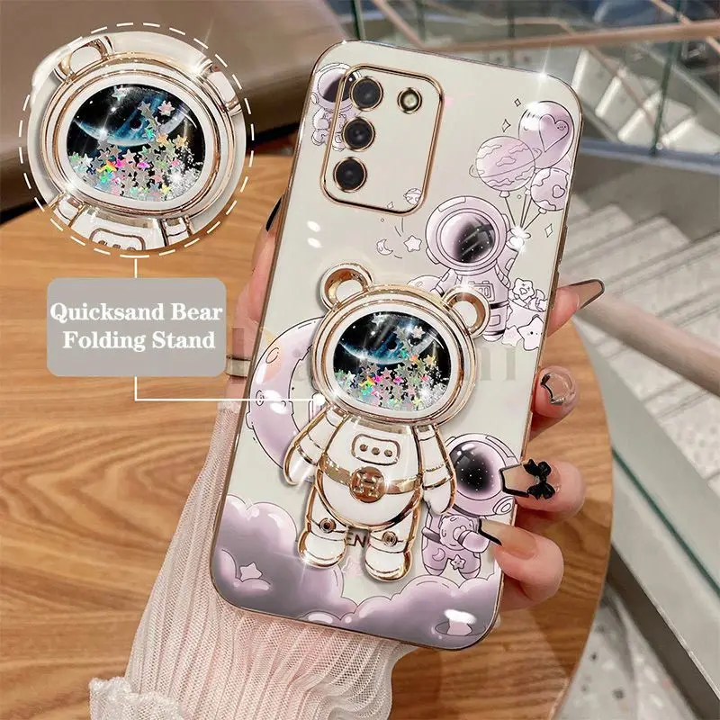 Quicksand Bear Astronaut Phone Holder Case For Samsung Galaxy S10 Lite Shatterproof Protection Galaxy S10 Lite Soft Back Cover